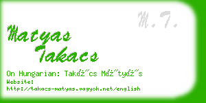 matyas takacs business card